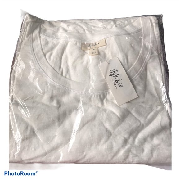 Style & Co. Women's PLUS Side Tie Crewneck T-Shirt - Picture 3 of 3